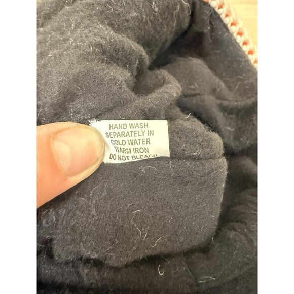 D&Y 100% Wool Knit Earflap Beanie Hat Fleece Lined Nepal Orange Green Nordic - Picture 10 of 12